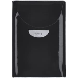 A black packet of Farnex Tissues featuring a glossy finish and a designated opening area.