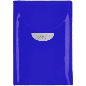 A purple tissue packet with a silver opening tab, featuring a glossy finish and a simple design.