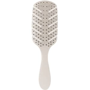 A lightweight, beige anti-tangle hairbrush featuring a vented design for easier detangling.
