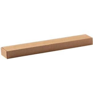 A brown cardboard box in a rectangular shape, suitable for packaging items. It has a simple design without any branding.