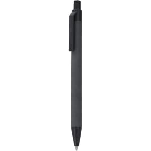 A black pen with a sleek design featuring a clip, available for writing.