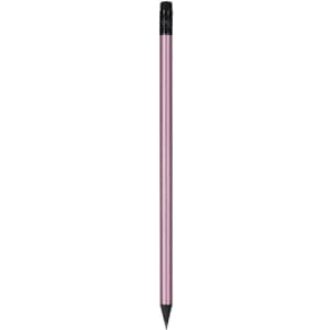 A pink Lekar Pencil with a black tip and an attached logo at the top.