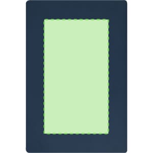 A Qeton Notebook featuring a navy blue cover with a green highlighted area in the centre. It includes a logo.
