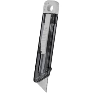 A black and white Valtor Cutter with a retractable blade, featuring a logo on the handle.