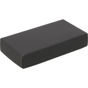 A black rectangular box, suitable for packaging items. The box has a plain surface and no visible branding.
