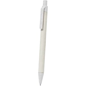 A pen from the Darklin Set featuring a light grey body and a textured grip. It includes a logo on the surface.