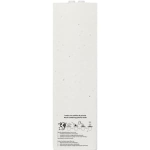 A tall white packaging box with a textured surface and a logo. Contains a set of pens.