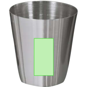 A drink bottle with a sleek stainless steel finish and a blank area for branding or customisation.