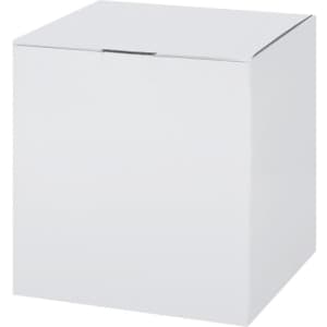 A white square ice bucket with a lid, featuring a simple design and no visible branding.