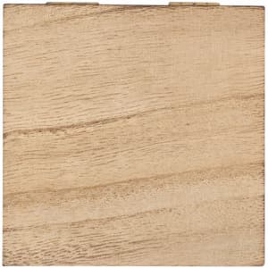 A wooden gift box with a natural finish, featuring a subtle grain pattern and hinges.