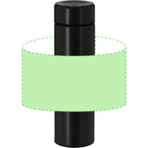 A drink bottle with a sleek black design, featuring a lid and a logo. Ideal for keeping beverages hot or cold.