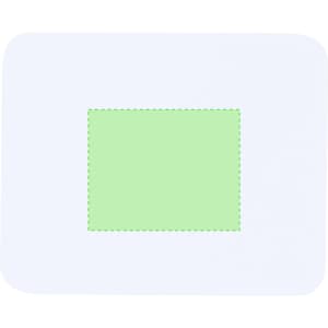 A square-shaped USB hub featuring a light green centre and a white outer edge, including branding.
