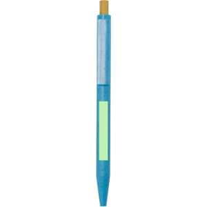 A blue Tarflex Pen with a light green section and a gold tip, featuring a logo on the barrel.