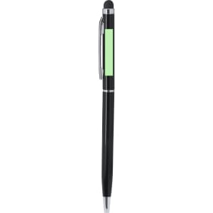 A black Winker Stylus Touch Ball Pen with a green section and a metallic clip, featuring a stylus tip at the end.