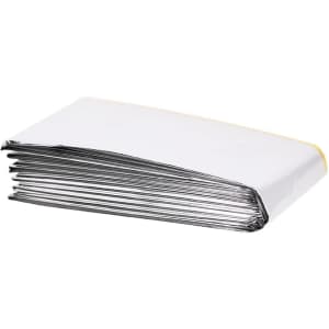 A Mithak Space Blanket with a silver reflective surface, folded neatly, featuring a simple design and a logo.