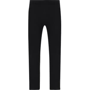 Black Kiana joggers with a sleek design and an elastic waistband, featuring a branding logo.
