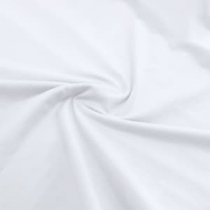 A white adult T-shirt displayed with a smooth, wrinkle-free fabric texture in a swirling pattern.