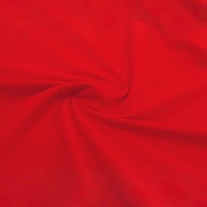 A red fabric featuring a smooth texture, ideal for t-shirt design. The fabric has a subtle sheen and quality appearance.
