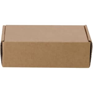 A plain brown cardboard box with a secure flap closure, featuring no visible branding or markings.