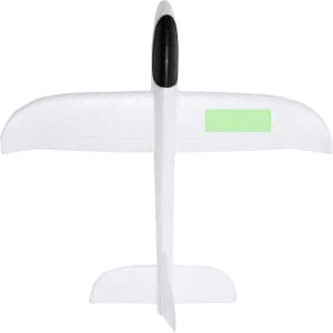 A white Frisbee-style flying toy with a sleek design and a small black nose, featuring a logo.
