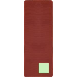 A drink bottle in a vibrant red colour, featuring a matching logo on its side.