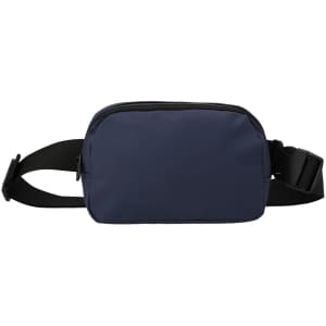 A navy blue Kaply Waistbag with a zip closure and a black adjustable strap. It features a logo.