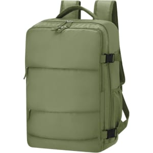 A green Hinkle Backpack with multiple compartments and adjustable straps. It features a logo on the front.