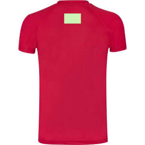 A red Cocker Adult T-Shirt with a plain back and a small light green logo area.