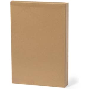 A brown diary with a smooth cover, featuring a simple rectangular shape and a logo on the back.
