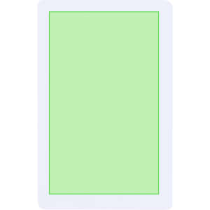 A pale green RFID card holder with a white frame. The product features a logo.