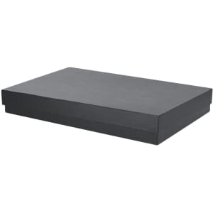 A black rectangular box with a lid, featuring a smooth surface. It has no visible logos or branding.