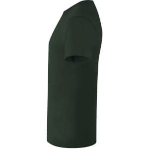 A dark green adult T-shirt featuring short sleeves and a simple design with a logo.