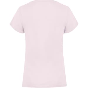 A light pink women's t-shirt featuring a classic short sleeve design and a brand logo.