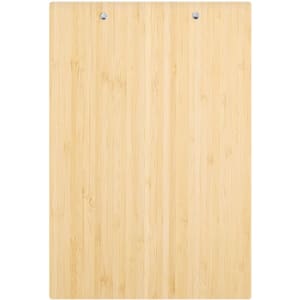 A bamboo wall organizer with a smooth, natural finish, featuring two holes for easy mounting.
