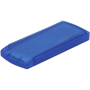 A blue Kesar plasters set container, rectangular with rounded edges and a smooth finish, featuring a branding logo.