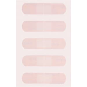 A sheet of Kesar plasters in a light beige hue, featuring multiple adhesive bandages arranged in rows.