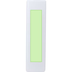 A rectangular lint remover in white with a light green section, designed for home use.