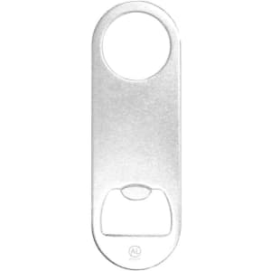 A drink bottle opener in a sleek silver finish, featuring a circular grip and a flat base for easy use.