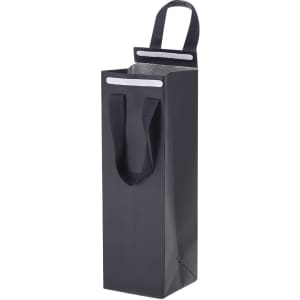 A dark grey cooler bag with handles, featuring a foil-lined interior for insulation. It includes a branding logo.