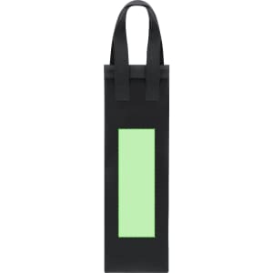 A black cooler bag featuring a large green accent panel and two carrying handles. The bag has a logo.