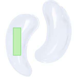 A transparent hot-cold pack set in a curved, kidney shape, designed for versatile use in health and personal care.