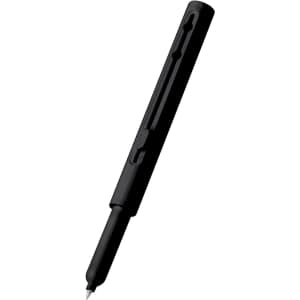 A sleek, black Lidor Cutter Pen featuring a unique design and a subtle branding element.
