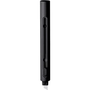 A black Lidor Cutter Pen with a retractable blade and a sleek, minimalist design. Features a branding logo.