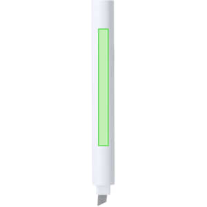 A white Lidor Cutter Pen with a green accent and a retractable blade. It features a branding logo.