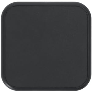A black square charging cable set with rounded edges and a smooth surface. Features a logo on the front.