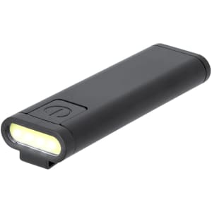 A black tool set featuring a sleek design with built-in lights. The product also has a logo.