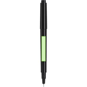 A black pen with a green section on the barrel, designed for writing and drawing.