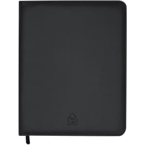 A black Wonar Folder with a smooth finish and a logo on the front, designed for office and business use.