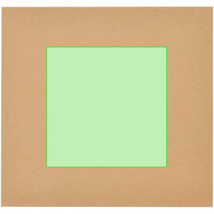 A square plaque with a green centre and a brown border, suitable for awards and trophies.