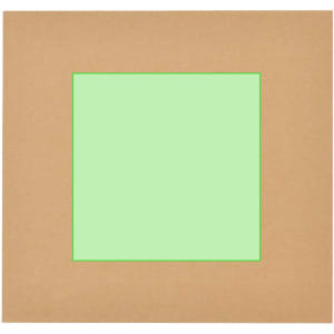 A square mat in brown with a green inner border, designed for framing artwork or photos.
